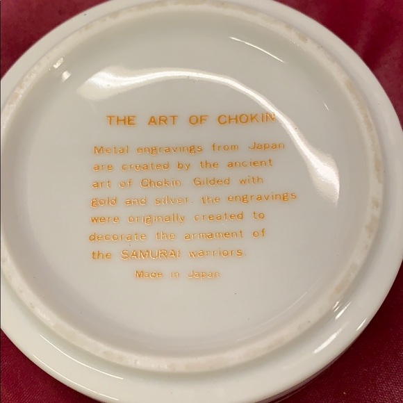 Chokin trinket porcelain bowl w lid - Picture 4 of 4